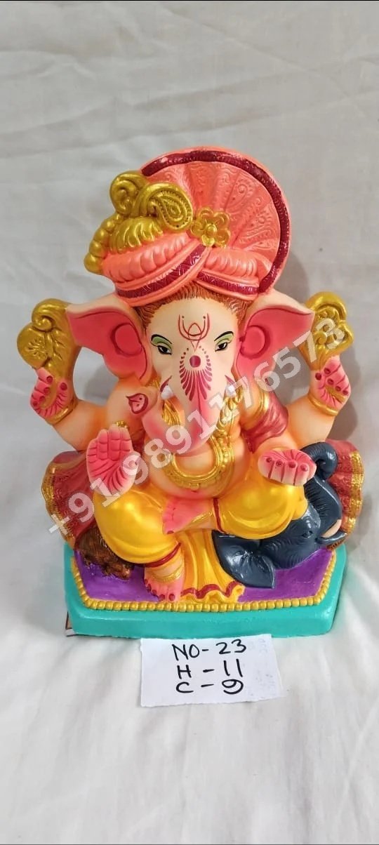 COLOUR FULL CLAY GANESHA MURTI